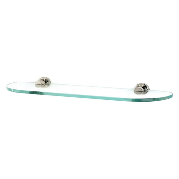 alno a8750-18-pn infinity glass shelf with modern brackets, 18", polished nickel