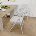 thumbnail image 5 of Folding Chairs Set of 2, Portable Folding Chair Hold Up to 350 Pounds, Grey Metal Folding Chair Suitable for Dining Room, Living Room, Office, Indoor and Outdoor Events, Gray, 5 of 7