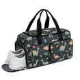 thumbnail image 2 of Women Men Gym Bag,Dark Blue Dinosaurs Space Pattern Small Duffle Bag Spend the Night Bags for Women with Shoes Compartment Washbag,Detachable Shoulder Strap,19.7x8.3x11 Inches, 2 of 5