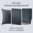 thumbnail image 3 of Phantoscope Modern Faux Leather Woven Square Cusion Solid Accent Decorative Throw Pillow for Couch, 12" x 20", Dark Gray, 2 Pack, 3 of 7