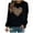 Black, variant on Women's Valentine's Day Shirts Top Long Sleeve Shirts for Women Fashion Valentine's Day Printed Blouses Casual Crew Neck Pullover Tops