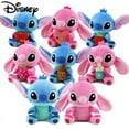 thumbnail image 4 of Divertidas muñecas de peluche de Stitch de Disney de dibujos animados en azul y rosa, juguetes de anime, Lilo y Stitch, juguetes de peluche de Stitch, regalos de Navidad para niños, 4 of 5