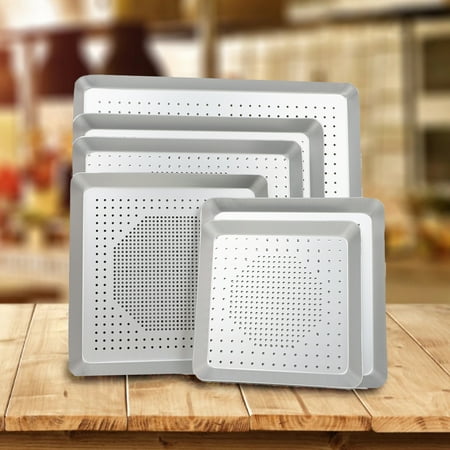 

Non-Stick Square Pizza Pan- 8 Inch-16 Inch Heat Resistant Aluminium Alloy Punching Pizza Baking Pan Tray Kitchen Tools for Home