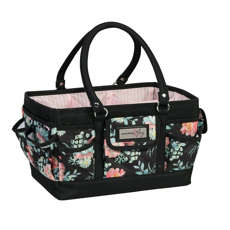 Everything Mary Deluxe Floral Print 35 Compartment Craft Hobby Storage Bag for Organizing Walmart