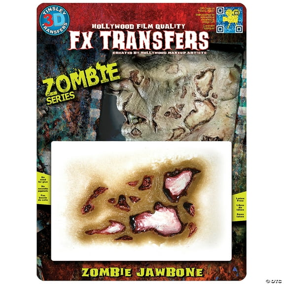 Tinsley Transfers Zombie Jaw Bone Makeup FX Transfers