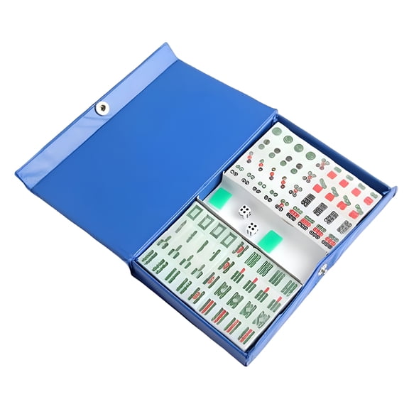 CYFW 15Mm Mahjong Game Set Mini Travel Mahjong Set with Dice and Carrying for Party Home