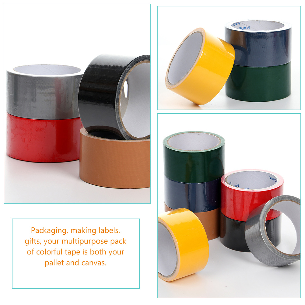 6 Rolls Duct Tape Emergency Repair Tape Color-Coding Tape Crafts Heavy Duty Repair Tape Industrial Tape Cloth 9x9cm