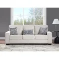 thumbnail image 2 of Living Room 2-Piece Sofa Set with Pillows, Fabric Upholstered Sofa and Loveseat, Square Armrest, Beige, 2 of 6