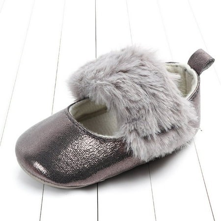 

Toyella Princess antiskid fuzzy warm walking shoes Grey 12cm
