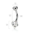 thumbnail image 3 of DESIGNICE Heart Surgical Steel Prong Belly Button Ring Navel Naval Set Clear, 3 of 7