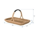 thumbnail image 4 of Vegetable and Flower Wicker Basket with Leather Wrapped Arch Handle, Natural Color, 4 of 21