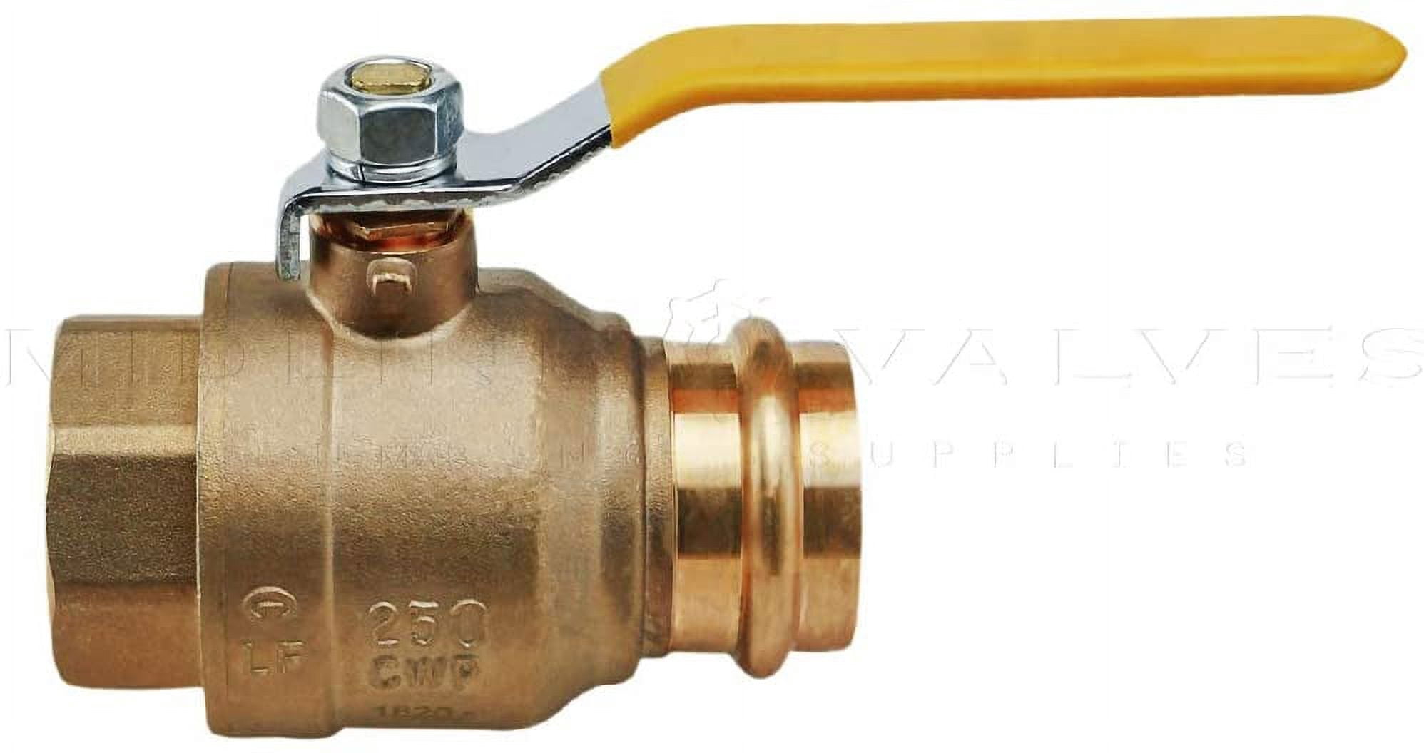 Midline Valve 542001VLVF-5 Premium Adapter Ball Valve, with 1 in. Press x FIP Connections, Brass (Pack of 5)