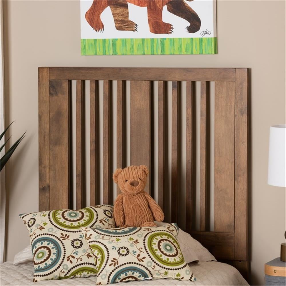 Baxton Studio Harena Modern and Contemporary Transitional Ash Walnut Finished Wood Twin Size Headboard