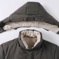thumbnail image 3 of ZUKMRJPC Men's Hooded Winter Puffer Jacket Full Zipper Loose Fit Warm Padded Coats Solid Color Casual Bread Coats for Cold Weather, 3 of 8