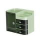 thumbnail image 4 of Organizador de maquillaje de escritorio con cajón y organizador de perfumes y maquillaje con borde liso gris verde, 4 of 9