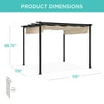 thumbnail image 7 of Best Choice Products 10x10ft Weather-Resistant Pergola, Patio Shelter w/ Retractable Sun Shade Canopy, Steel Frame, 7 of 7