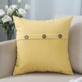 thumbnail image 4 of Pillowcase Three Buckle Vintage Imitation Linen Trim Pillowcase for sofa beds and chairs, 18 x 18 inches /45 x 45cm pack of 2-yellow, 4 of 5