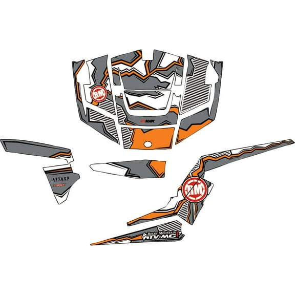 Attack Graphics Quake Complete UTV Graphics Kit Orange/Dark Grey/White for Polaris RZR XP 1000 High Lifter Edition 2015
