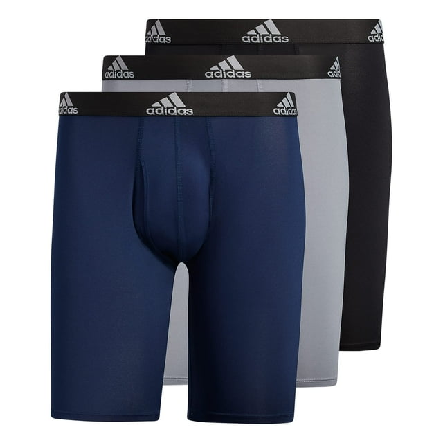 Calzoncillos tipo bóxer adidas Long para hombre (paquete de 3), talla XL