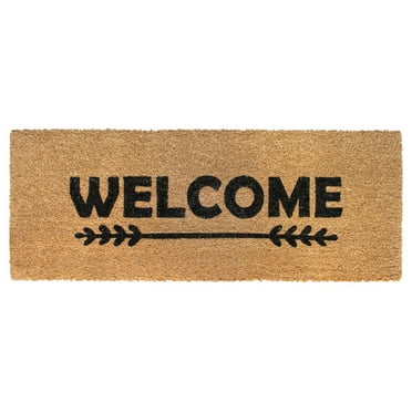 Rugsmith Black Machine Tufted Welcome Arrow Long Doormat, 18" x 48"