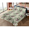 thumbnail image 4 of Ambesonne Rose Fitted & Flat Sheet with Sham 3 Pcs Set, English Garden Watercolor Art, Twin XL, Grey Yellow and Dried Rose, 4 of 5