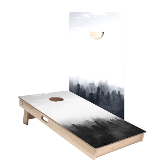 Black And White Forest Star Cornhole Boards