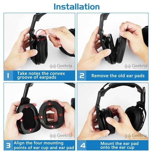 Geekria Comfort Velour Replacement Ear Pads for Astro A40 TR