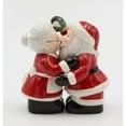 thumbnail image 2 of Ceramic Kissing Santa Mrs Claus Salt and Pepper Shakers Gift Set, 2 of 5
