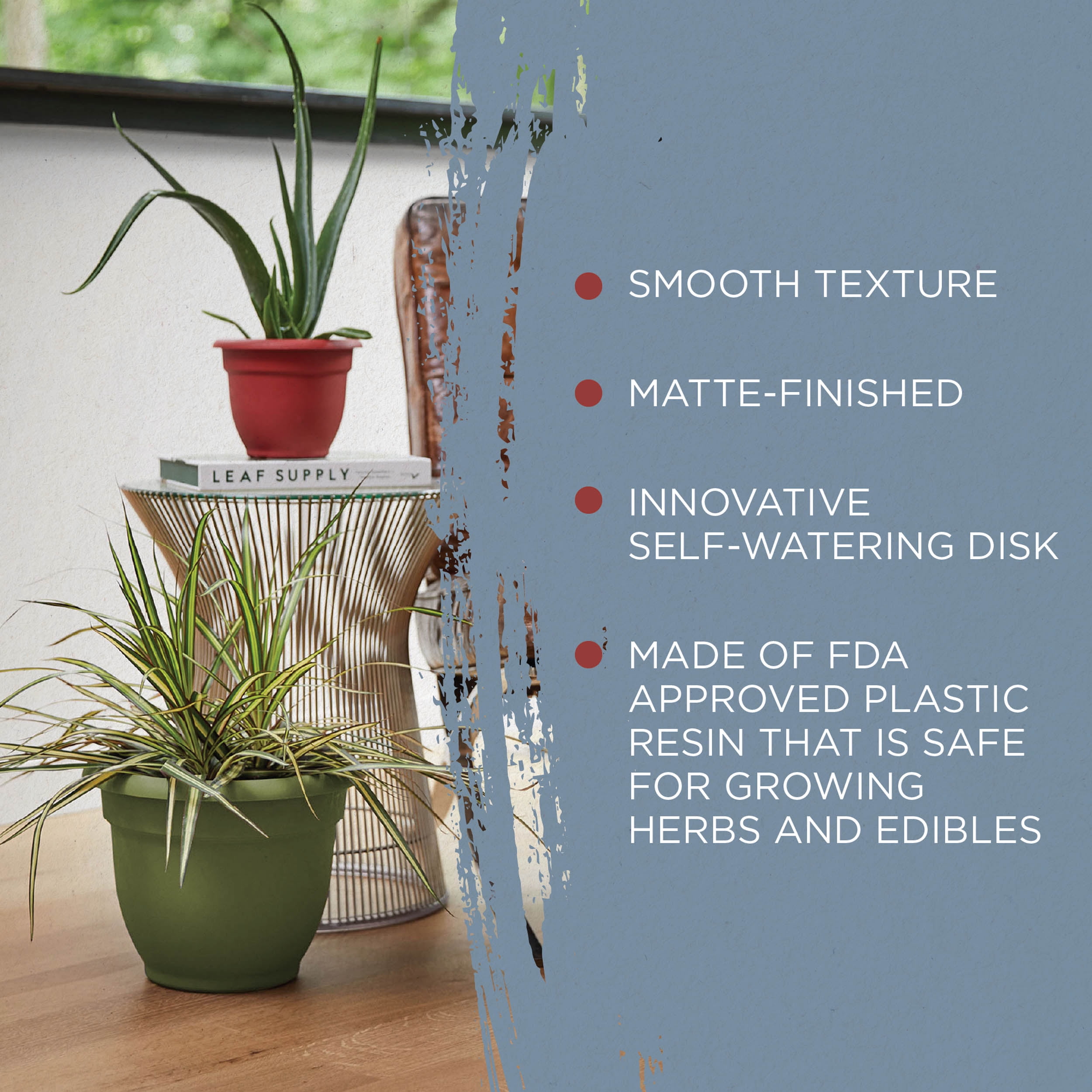 Bloem 10-in Ariana Self Watering Plastic Planter - Living Green