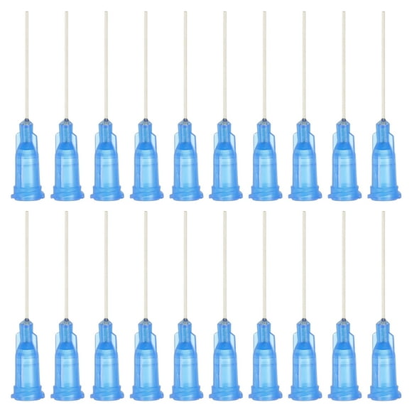Agujas de dispensación de 22Ga, 52PCS, agujas de dispensación de punta roma de 1 pulgada con jeringas de bloqueo Luer para rellenar tintas líquidas, adhesivos, aceites, azul