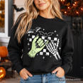 thumbnail image 2 of Monster Skeleton Pinky Promise Sweatshirt, Funny Spooky Halloween Sweater, 2 of 9