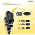 thumbnail image 4 of Cable de alimentación BRENDAZ 7,6 m 10 A 125 V IEC C13 a NEMA 5‑15P, 4 of 6