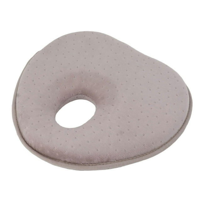 Toddler Head Pillow Slow Recovery Pure Cotton Soft Foam Prevent Flat Head Newborn Pillow for Home Bedroom Travel Gray