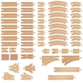 thumbnail image 1 of Wooden Train Tracks 58 Piece Set Track Expansion and 9 Distinct Pieces - 100% Compatible with All Major Brands Including Thomas Wooden Railway System, 1 of 2