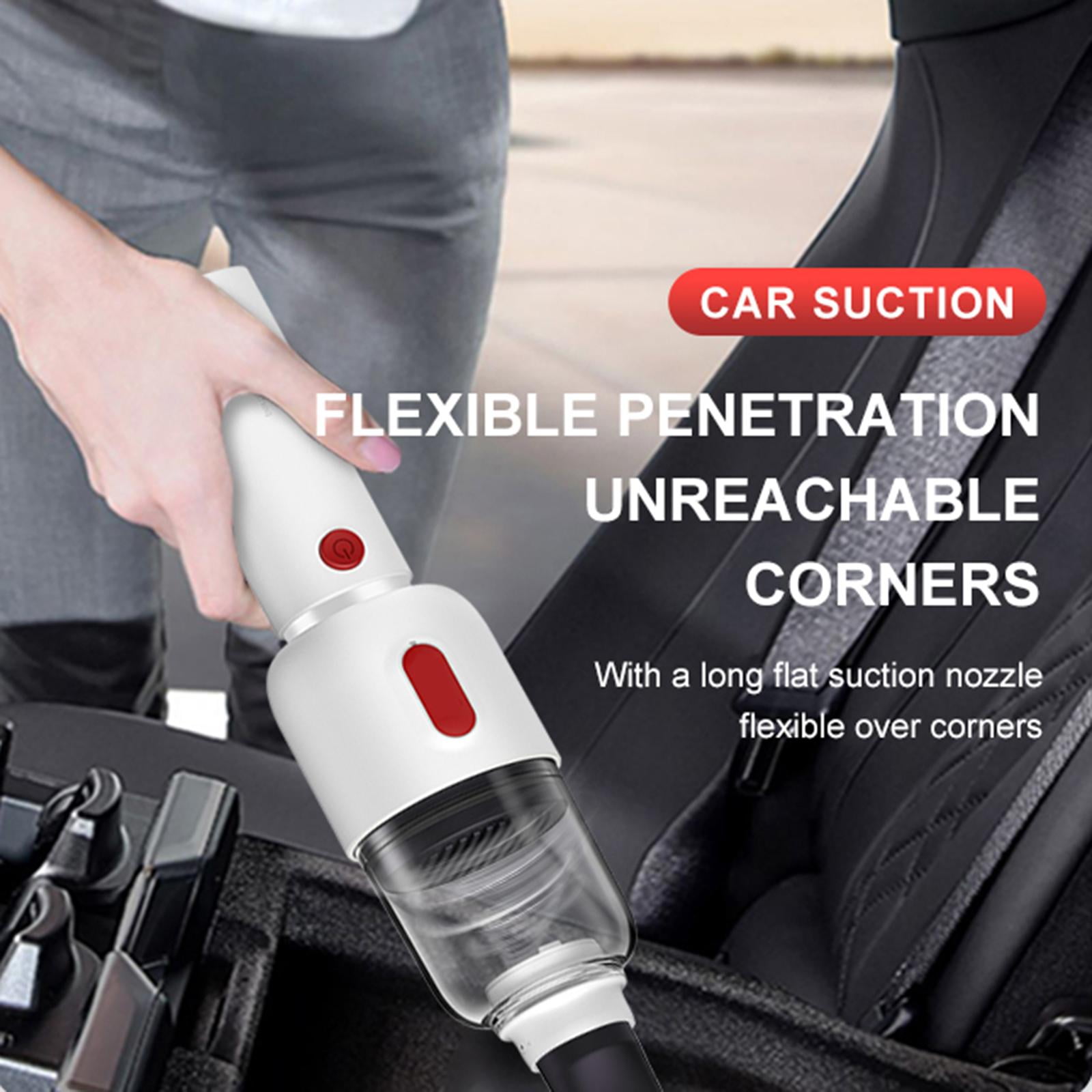 Car Vacuum Cleaner Rechargeable USB Handheld 3200PA Duster Powerful Suction Fast Charge High Power for Desktop , White