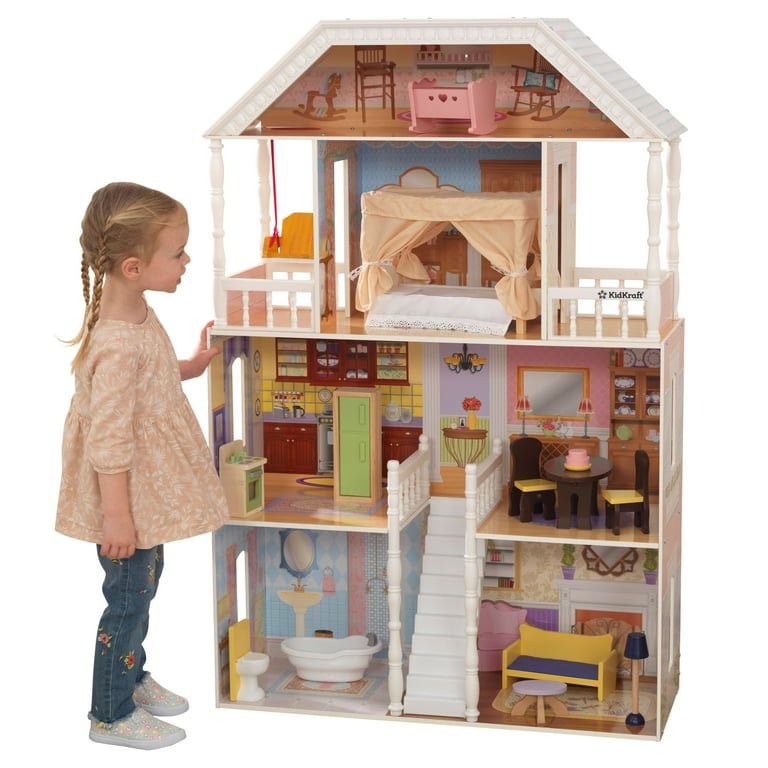 KidKraft Savannah Wooden Dollhouse, Over Tall with Porch Swing 14 Accessories - Walmart.com