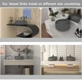 thumbnail image 4 of CASAINC Concrete Stripes Design Round Bathroom Vessel Sink Art Basin in Black Earth with The Same Color Drainer, 4 of 8