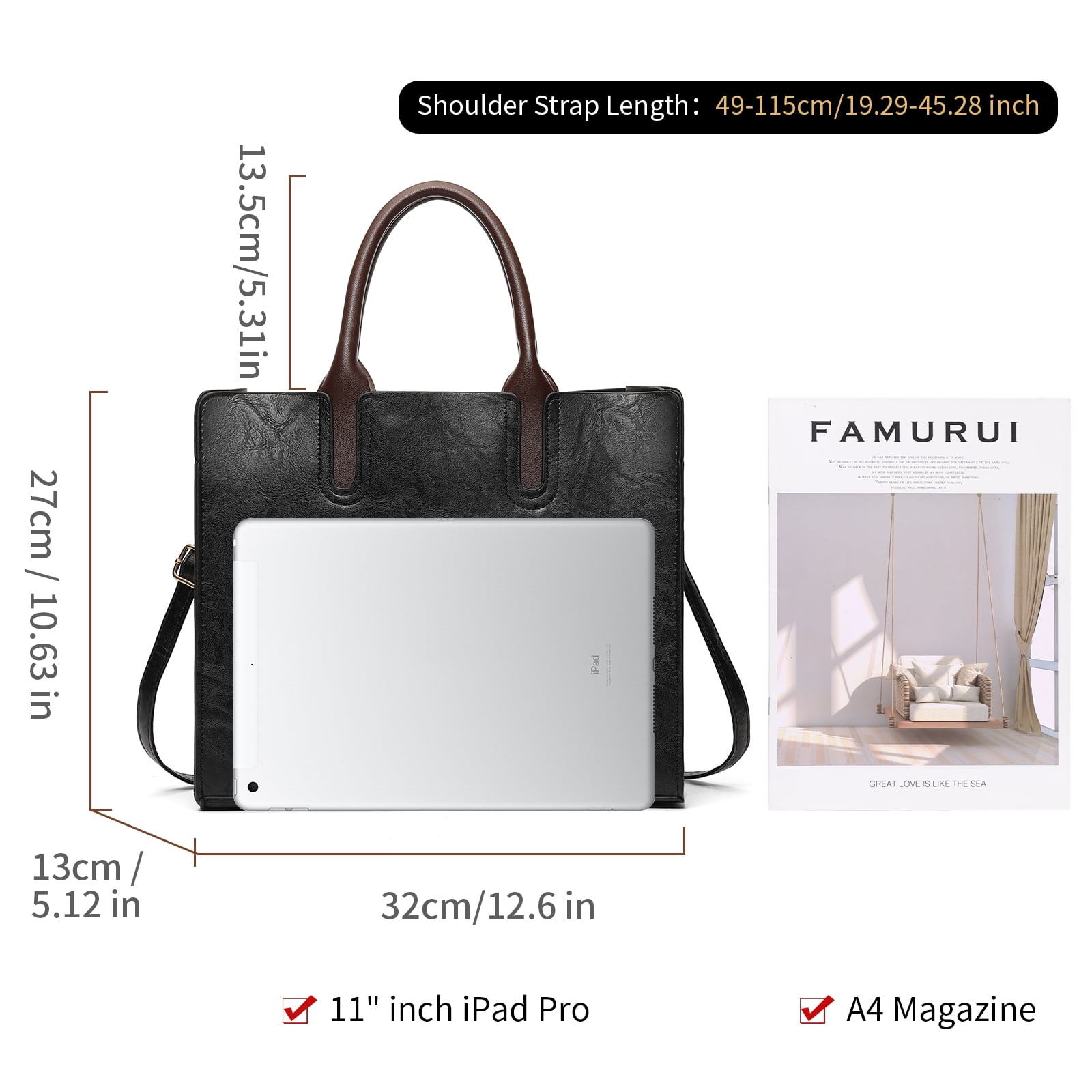 Sendefn Purse for Women Leather Tote Bag Purse and Handbags, Satchel Shoulder Crossbody Top Handle Bags
