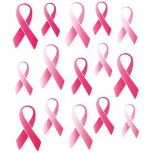 Ensemble de 2 Feuilles - Autocollants Ruban Cancer du Sein