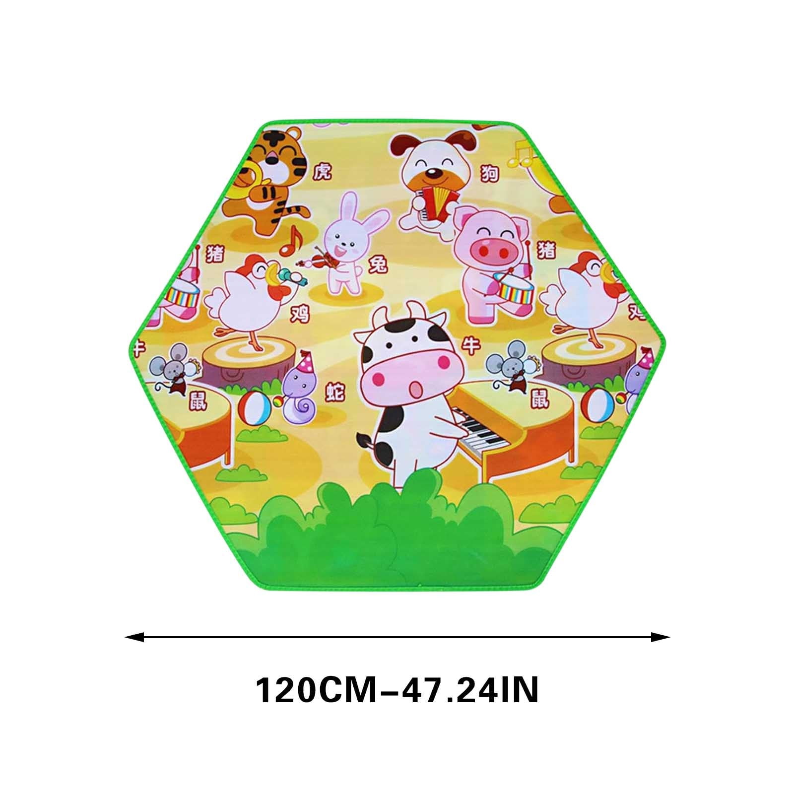 Qocolhg Hexagon Baby Play Mat, Crawling Mat for Playpen, 47 inch Thicken Soft Playpen Mat Fits Hexagon Portable Play Yard & Playpen, Washable Baby Play Mat Non-Slip Mat for Toddler Kids Crawling