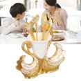 thumbnail image 1 of Juego De Tenedores Con Base De Cisne, Elegante Cuchara De Café Multifuncional, Tenedor De Postre, Vajilla Con 6 Tenedores, Cubiertos Decorativos De Metal De aleación De Zinc Para, 1 of 7