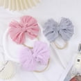 thumbnail image 3 of Dalrosia 3PCS Baby Girls Headbands Soft Elastic Headbands Newborn Lace Hair Bow Hair Accessories for Infant Baby Toddler Girls, 3 of 4