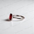 thumbnail image 6 of STERLING MINIMALIST 8X6MM Radiant Cut Red Ruby Ring, Solitaire Bezel Set Bridal Ring, Minimalist Statement Jewelry, July Birthstone Gemstone, 6 of 8