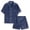 Navy, variant on eczipvz Girls Boys Pajamas Satin Pajama Set Silk Pjs Short Sleeve Sleepwear Kids Button-Down Nightwear Red M