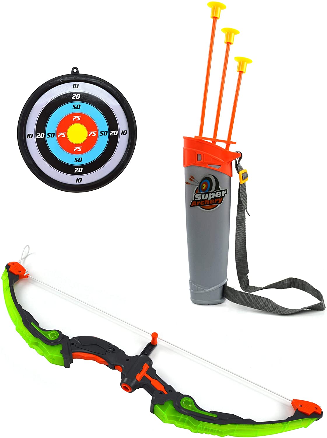 Jimmy's Toys Light Up Bow and Arrow Playset Suction Cup Arrow, Bow