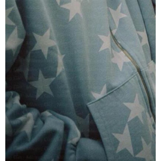 VISgogo, chaqueta con capucha de manga larga para mujer, estilo de gran tamaño, patrón de estrella, ropa de calle Vintage, ropa con cremallera VISgogo moda
