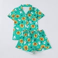thumbnail image 2 of DHFJKG Halloween Pajamas For Women Set Short Sleeve Sleepwear Pumpkin Ghost Button Down 2 Piece Pjs, 2 of 7