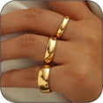 thumbnail image 3 of Anillos de oro para mujer Anillos chapados en oro de 14 quilates que no se deslustran Anillos apilables Anillos de banda de acero inoxidable Anillos de nudillos de oro para regalos de cumpleaños Be Ki, 3 of 5