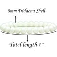 thumbnail image 2 of Natural Tridacna shell Gemstone 8mm Round Beads Stretch Bracelet 7" Unisex, 2 of 5