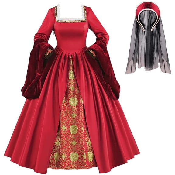Tudor Period Anne Boleyn Dress Women Renaissance Tudor Princess Queen Elizabethan Dress